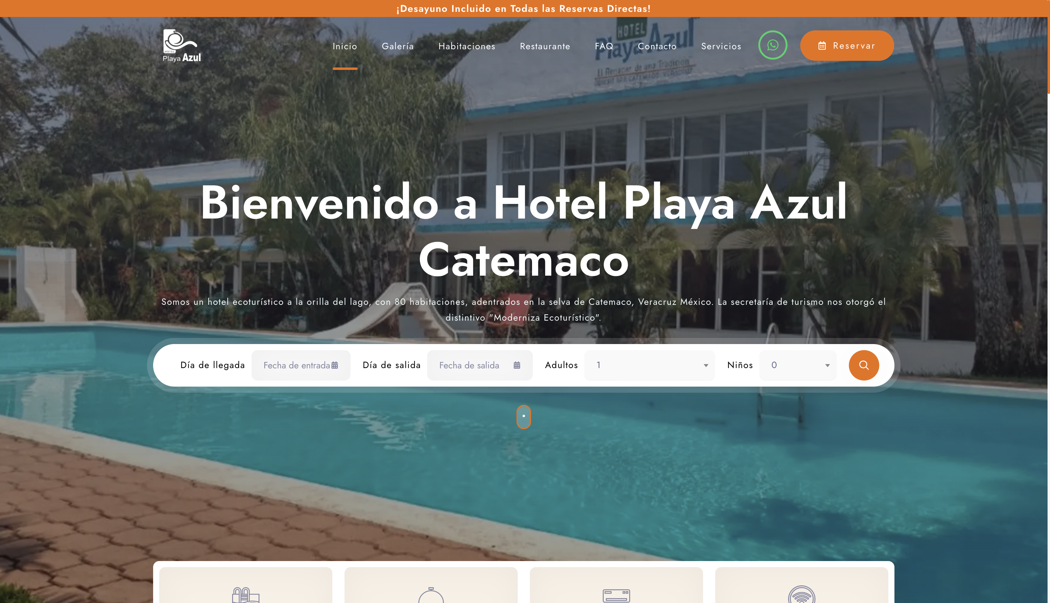 Sitio de reservaciones para hotel con pagos en línea